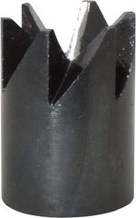 Made in USA - 90° Included Angle, 3/8-24" Hole Thread, Chamfer Edge, High Speed Steel, Outer Tube Edge Finishing Cutter - 7/8" Cutter Head Outside Diam, 1/2" Max Workpiece, 1-1/4" Long, 1/8" Threaded Hole Diam - Exact Tool & Supply