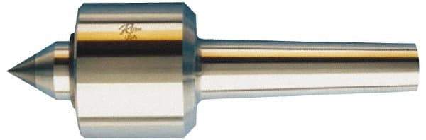 Riten - MT4 Taper Shank, 3-1/16" Head Diam Carbide Tipped Live Center - 5,000 Max RPM, 2-25/32" Head Length, 1-3/8" Point Diam, 1-13/16" Point Len, 1,000 Lb Max Workpc, 7/8" Tip Diam, Standard Point - Exact Tool & Supply