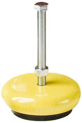 Gibraltar - 100 Lb Capacity, 1/4-28 Thread, Zinc Stud, Machine Socket Mount Leveling Mount - 1-3/4" Stud Length, 2" Base Diam, Elastomer Pad - Exact Tool & Supply
