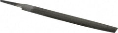 Value Collection - 6" Long, Bastard Cut, Half Round American-Pattern File - Double Cut, 5/32" Overall Thickness, Tang - Exact Tool & Supply