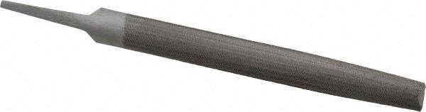 Value Collection - 6" Long, Second Cut, Half Round American-Pattern File - Double Cut, 5/32" Overall Thickness, Tang - Exact Tool & Supply