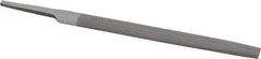 Value Collection - 6" Long, Smooth Cut, Half Round American-Pattern File - Double Cut, 5/32" Overall Thickness, Tang - Exact Tool & Supply