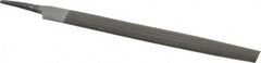 Value Collection - 8" Long, Smooth Cut, Half Round American-Pattern File - Double Cut, 7/32" Overall Thickness, Tang - Exact Tool & Supply
