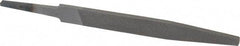 Value Collection - 4" Long, Smooth Cut, Flat American-Pattern File - Double Cut, 5/64" Overall Thickness, Tang - Exact Tool & Supply