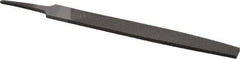 Value Collection - 6" Long, Bastard Cut, Flat American-Pattern File - Double Cut, 5/32" Overall Thickness, Tang - Exact Tool & Supply