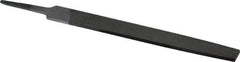 Value Collection - 6" Long, Smooth Cut, Flat American-Pattern File - Double Cut, 5/32" Overall Thickness, Tang - Exact Tool & Supply