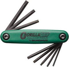 Bondhus - 8 Piece TR9 to T40 Fold-Up Torx Key Set - T9, T10, T15, T20, T25, T27, T30, T40 Torx Size - Exact Tool & Supply