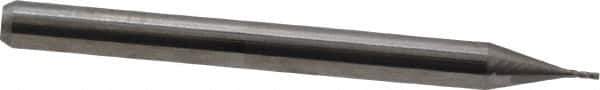 Kyocera - 0.02", 0.06" LOC, 1/8" Shank Diam, 1-1/2" OAL, 4 Flute, Solid Carbide Square End Mill - Single End, Uncoated, Spiral Flute, 30° Helix, Centercutting, Right Hand Cut, Right Hand Flute, Series 1810 - Exact Tool & Supply