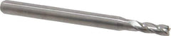 Kyocera - 0.095", 0.285" LOC, 1/8" Shank Diam, 1-1/2" OAL, 4 Flute, Solid Carbide Square End Mill - Single End, Uncoated, Spiral Flute, 30° Helix, Centercutting, Right Hand Cut, Right Hand Flute, Series 1810 - Exact Tool & Supply