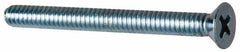 Value Collection - #10-24 UNC, 2" OAL Phillips Drive Machine Screw - Flat Head, Grade 2 Steel, Zinc-Plated Finish, Without Washer - Exact Tool & Supply