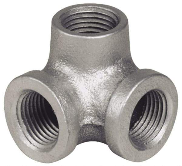 B&K Mueller - Class 150, 3/4" Galvanized Pipe Side Outlet Elbow - Threaded, Malleable Iron - Exact Tool & Supply