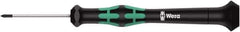 Wera - #000 Phillips Point, 40mm Blade Length Precision Phillips Screwdriver - 137mm OAL - Exact Tool & Supply