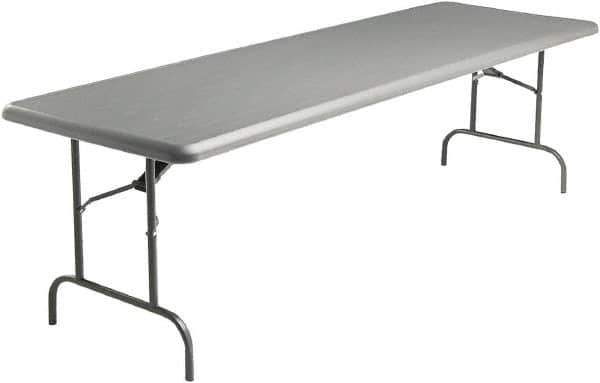 ICEBERG - 30" Long x 96" Wide x 29" High, Folding Table - Charcoal - Exact Tool & Supply