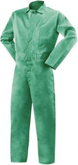 Steiner - Size 4XL, Green, Snap, Flame Resistant/Retardant Coverall - Cotton, 3 Pockets - Exact Tool & Supply