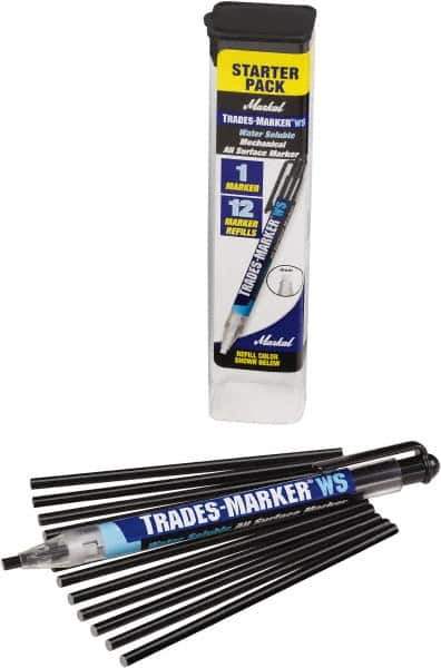 Markal - Black All Purpose Wax Crayon - Flat Tip - Exact Tool & Supply