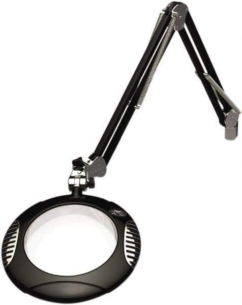 O.C. White - 43 Inch, Spring Suspension, Clamp on, LED, Black, Magnifying Task Light - 8 Watt, 7.5 and 15 Volt, 2x Magnification, 5-1/4 Inch Wide, 7-1/2 Inch Long - Exact Tool & Supply