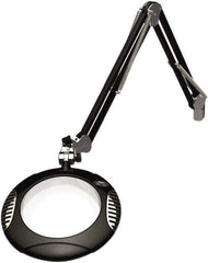 O.C. White - 43 Inch, Spring Suspension, Clamp on, LED, Black, Magnifying Task Light - 8 Watt, 7.5 and 15 Volt, 2x Magnification, 5-1/4 Inch Wide, 7-1/2 Inch Long - Exact Tool & Supply