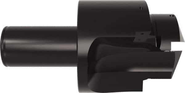 Allied Machine and Engineering - ISO 11926-1, MS 16142, SAE J1926-1 Standard, 2-1/2-12, 32 Tube Dash Number, 15° Porting Angle, 2.421" Pilot Diam, 1-1/2" Shank Diam, Indexable Spade Blade Insert Porting Tool - 2 Porting Inserts, 6-3/4" Overall Length - Exact Tool & Supply