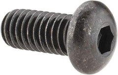 Made in USA - 5/16-18 UNC Hex Socket Drive, Button Screw - Alloy Steel, Black Oxide Finish, Fully Threaded, 3/4" Length Under Head - Exact Tool & Supply