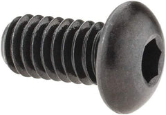 Made in USA - 5/16-18 UNC Hex Socket Drive, Button Screw - Alloy Steel, Black Oxide Finish, Fully Threaded, 5/8" Length Under Head - Exact Tool & Supply
