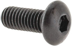 Made in USA - #10-32 UNF Hex Socket Drive, Button Screw - Alloy Steel, Black Oxide Finish, Fully Threaded, 1/2" Length Under Head - Exact Tool & Supply