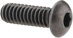 Made in USA - 1/4-20 UNC Hex Socket Drive, Button Screw - Alloy Steel, Black Oxide Finish, Fully Threaded, 3/4" Length Under Head - Exact Tool & Supply