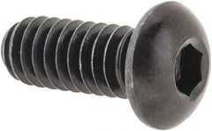 Made in USA - 1/4-20 UNC Hex Socket Drive, Button Screw - Alloy Steel, Black Oxide Finish, Fully Threaded, 5/8" Length Under Head - Exact Tool & Supply