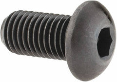 Made in USA - 5/16-24 UNF Hex Socket Drive, Button Screw - Alloy Steel, Black Oxide Finish, Fully Threaded, 5/8" Length Under Head - Exact Tool & Supply