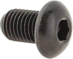 Made in USA - 5/16-24 UNF Hex Socket Drive, Button Screw - Alloy Steel, Black Oxide Finish, Fully Threaded, 1/2" Length Under Head - Exact Tool & Supply