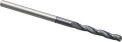 Accupro - 3mm 150° Solid Carbide Jobber Drill - AlTiN Finish, Spiral Flute, 58mm OAL, Standard Point - Exact Tool & Supply