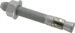 Powers Fasteners - 3/4" Diam, 3/4" Drill, 5-1/2" OAL, 1-5/8" Min Embedment Wedge Expansion Concrete Anchor - Steel, Galvanized Finish, Hex Nut Head, Hex Drive - Exact Tool & Supply