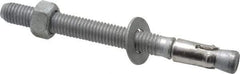 Powers Fasteners - 1/2" Diam, 1/2" Drill, 5-1/2" OAL, 3-3/8" Min Embedment Wedge Expansion Concrete Anchor - Steel, Galvanized Finish, Hex Nut Head, Hex Drive, 6-5/8" Thread Length - Exact Tool & Supply