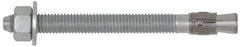 Powers Fasteners - 1/2" Diam, 1/2" Drill, 7" OAL, 3-3/8" Min Embedment Wedge Expansion Concrete Anchor - Steel, Galvanized Finish, Hex Nut Head, Hex Drive, 2-3/4" Thread Length - Exact Tool & Supply