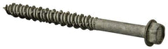 Elco - 1/4" Diam, 2-3/4" Length Under Head, Hex Drive, Concrete Screw & Masonry Fastener - Stainless Steel, StalGard Silver Finish, Includes 5/16" Drill Bit - Exact Tool & Supply