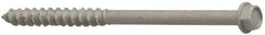 Elco - 1/4" Diam, 3-1/4" Length Under Head, Hex Drive, Concrete Screw & Masonry Fastener - Stainless Steel, StalGard Silver Finish, Includes 5/16" Drill Bit - Exact Tool & Supply