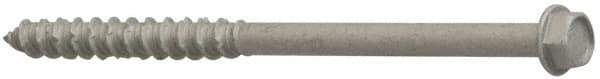 Elco - 1/4" Diam, 2-1/4" Length Under Head, Hex Drive, Concrete Screw & Masonry Fastener - Stainless Steel, StalGard Silver Finish, Includes 5/16" Drill Bit - Exact Tool & Supply