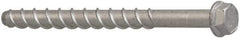 Elco - 3/8" Diam, 2-1/2" Length Under Head, Hex Drive, Concrete Screw & Masonry Fastener - Alloy Steel, StalGard Silver Finish, Includes 9/16" Drill Bit - Exact Tool & Supply