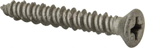Elco - 1/4" Diam, 1-3/4" OAL, Phillips Drive, Concrete Screw & Masonry Fastener - Stainless Steel, StalGard Silver Finish, Includes #2 Drill Bit - Exact Tool & Supply