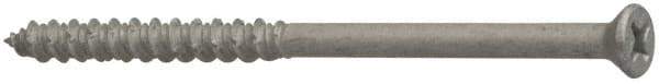 Elco - 1/4" Diam, 1-1/4" OAL, Phillips Drive, Concrete Screw & Masonry Fastener - Stainless Steel, StalGard Silver Finish, Includes #2 Drill Bit - Exact Tool & Supply