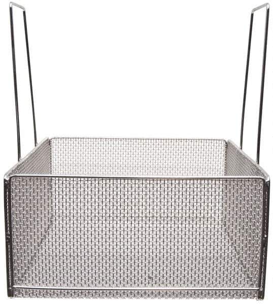 Marlin Steel Wire Products - 18" Deep, Square Stainless Steel Mesh Basket - 1/4" Perforation, 18" Wide x 9" High - Exact Tool & Supply