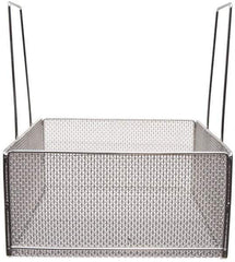 Marlin Steel Wire Products - 18" Deep, Square Stainless Steel Mesh Basket - 1/4" Perforation, 18" Wide x 9" High - Exact Tool & Supply