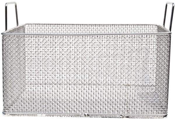 Marlin Steel Wire Products - 12" Deep, Rectangular Stainless Steel Mesh Basket - 1/4" Perforation, 18" Wide x 9" High - Exact Tool & Supply