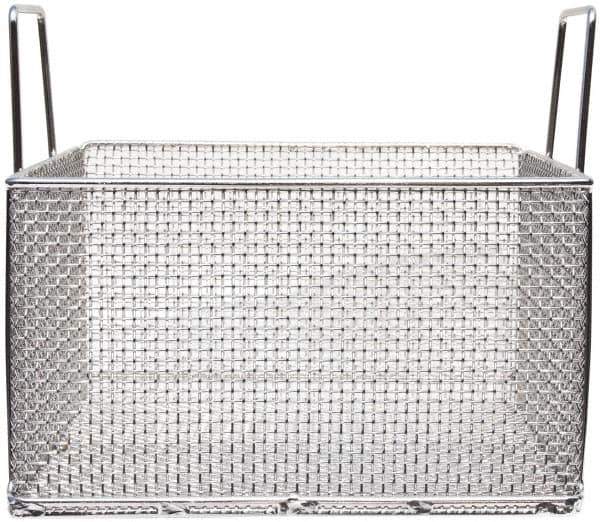 Marlin Steel Wire Products - 14" Deep, Square Stainless Steel Mesh Basket - 1/4" Perforation, 14" Wide x 8" High - Exact Tool & Supply