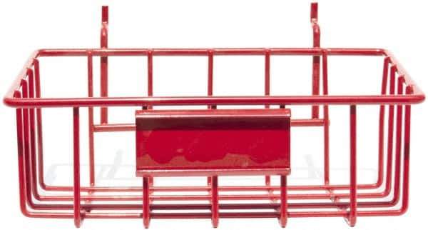 Marlin Steel Wire Products - 4-7/8" Deep, Rectangular Steel Peg Board/Slatwall Basket - 1-3/8" Perforation, 8-3/8" Wide x 3-3/8" High - Exact Tool & Supply