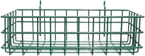 Marlin Steel Wire Products - 8" Deep, Rectangular Steel Peg Board/Slatwall Basket - 1-3/8" Perforation, 14" Wide x 4" High - Exact Tool & Supply