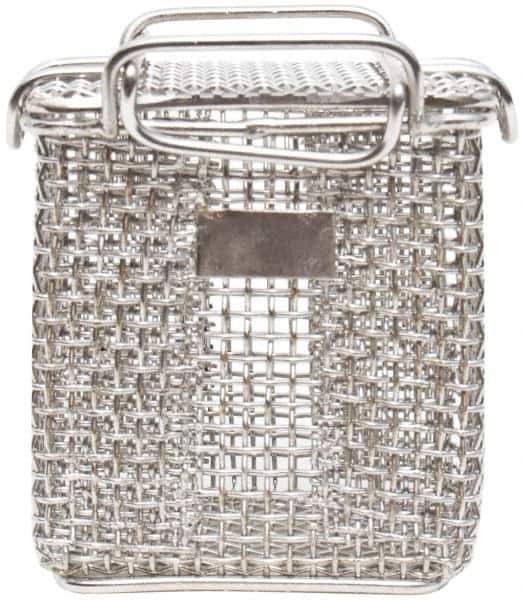 Marlin Steel Wire Products - 3-1/4" Deep, Rectangular Stainless Steel Mesh Basket - 5/32" Perforation, 3-3/8" Wide x 4" High - Exact Tool & Supply