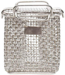 Marlin Steel Wire Products - 3-1/4" Deep, Rectangular Stainless Steel Mesh Basket - 5/32" Perforation, 3-3/8" Wide x 4" High - Exact Tool & Supply