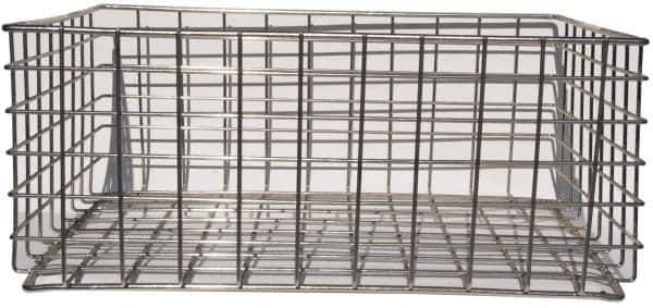 Marlin Steel Wire Products - 21" Deep, Rectangular Steel Wire Basket - 2-3/8" Perforation, 26-1/2" Wide x 11-1/8" High - Exact Tool & Supply
