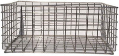 Marlin Steel Wire Products - 21" Deep, Rectangular Steel Wire Basket - 2-3/8" Perforation, 26-1/2" Wide x 11-1/8" High - Exact Tool & Supply