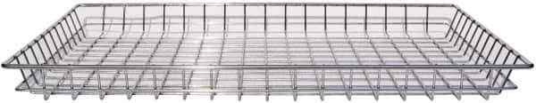 Marlin Steel Wire Products - 18" Deep, Rectangular Steel Wire Basket - 1-3/8" Perforation, 26" Wide x 2" High - Exact Tool & Supply
